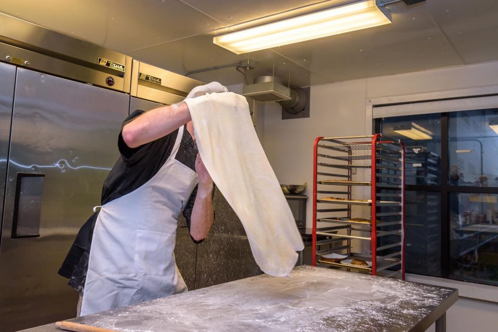 master chef making strudel dough